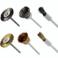 50pcs electric burr deburring wheels brush brass wire mounted brush for dremel accessories rotary tool dia 22mm