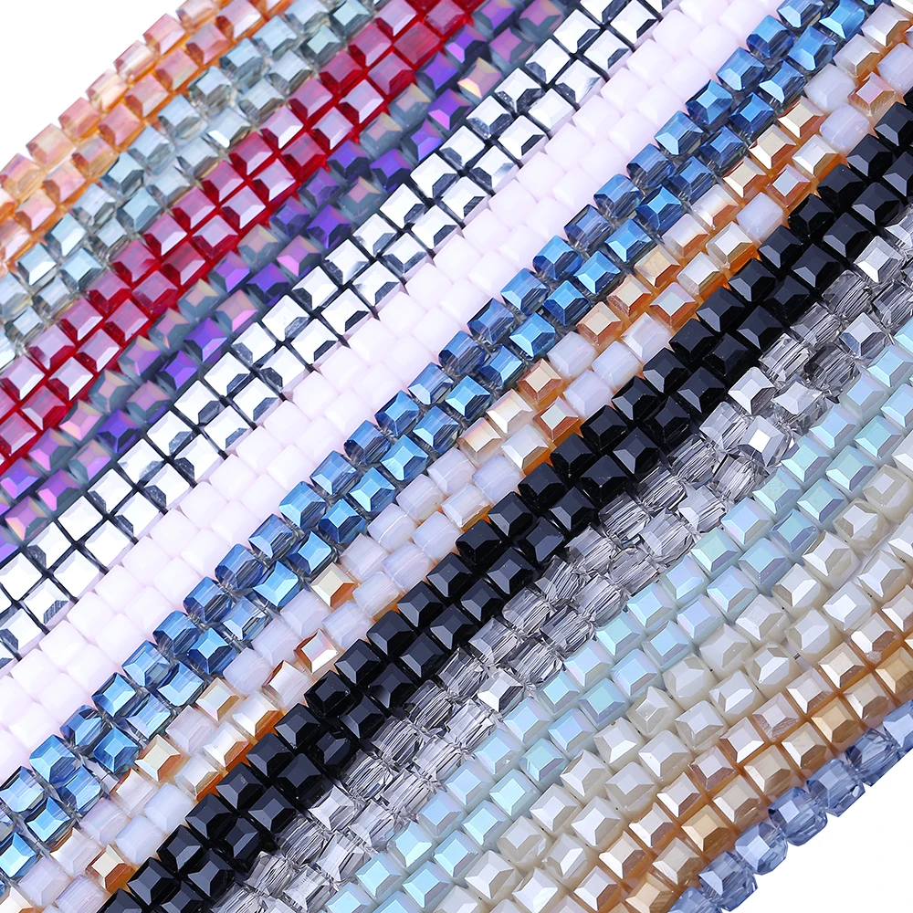 8 мм многоцветные граненые Австрийские хрустальные Квадратные бусины DIY
