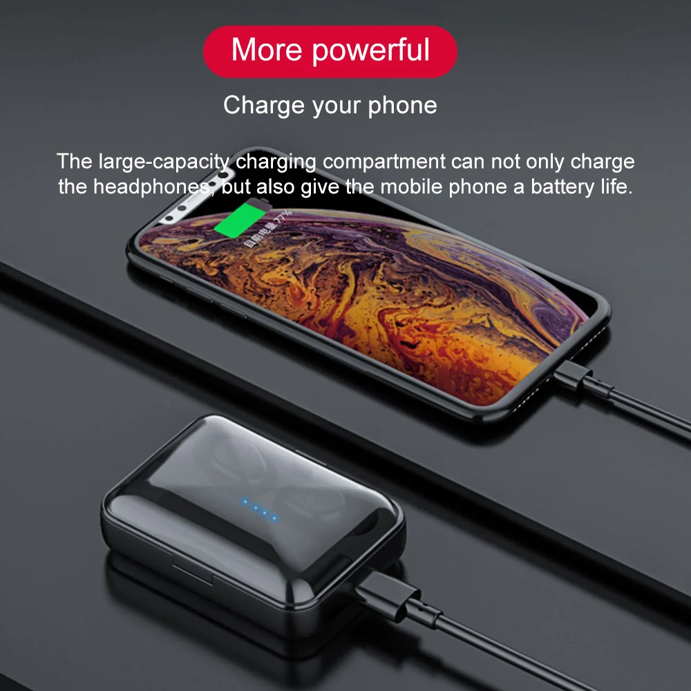 TEAMYO F9 3 TWS 5 0 Bluetooth наушники 3D стерео беспроводные с двойным микрофоном для iPhone Xiaomi