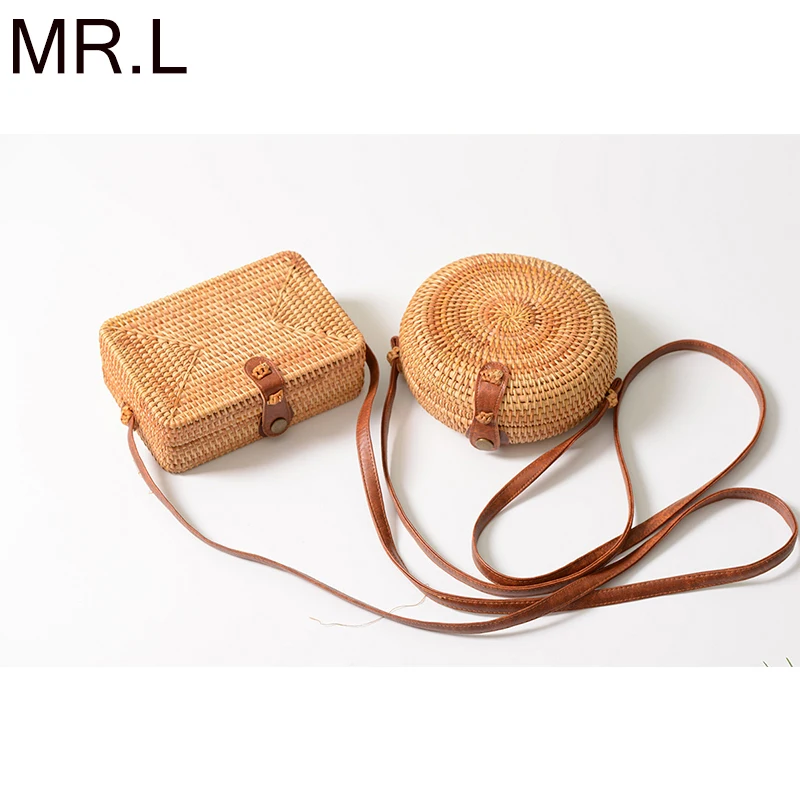 M R.L круглые соломенные сумки женская летняя сумка из ротанга ручная работа