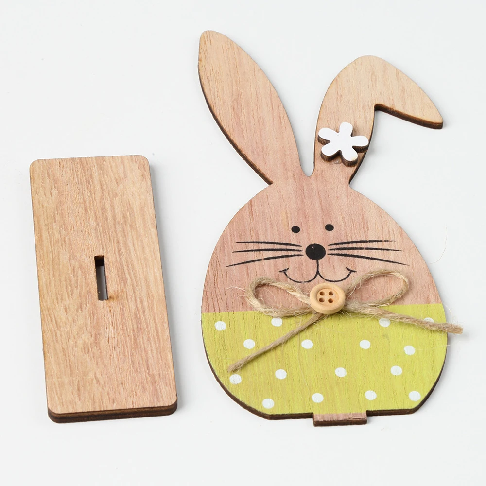 Новое пасхальное украшение Деревянный Пасхальный кролик 3 типа с пасхальным