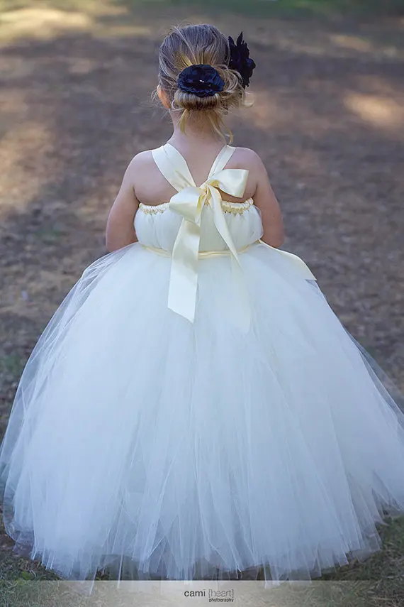 Белое Тюлевое платье-пачка для маленькой подружки невесты свадебное платье с