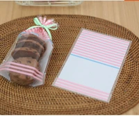 400pcslot pink stripe cellophane cookie bagplastic cello stand up pouchbakery gift candy bags 12x18cm
