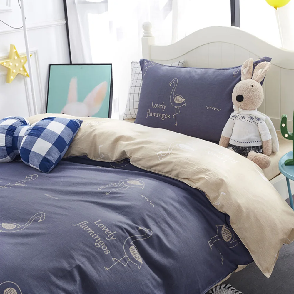 Papa & Mima Детский комплект постельного белья Прекрасный Принт фламинго хлопок