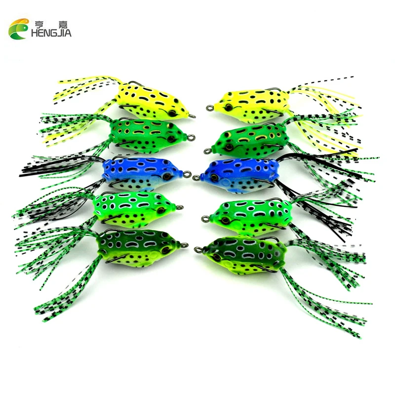 

HENGJIA 20pcs TopWater Frog Fishing Lure Fishing Tackle 5.5CM/8.2G Surface/Floating Artificial Soft Lure Minnow lure Crank Lures