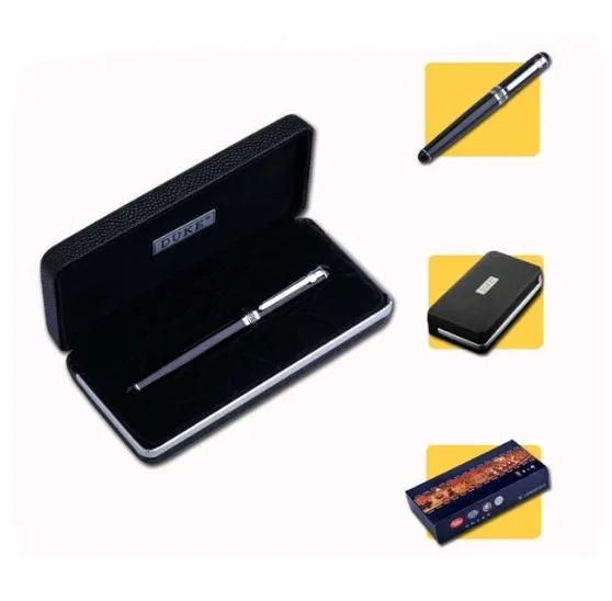 pen and box Роскошные подарочные ручки набор Duke d2 гладкая черная металлическая авторучка 0,5 мм перо из иридия чернильные ручки для письма школьные принадлежности - Цвет: pen and box