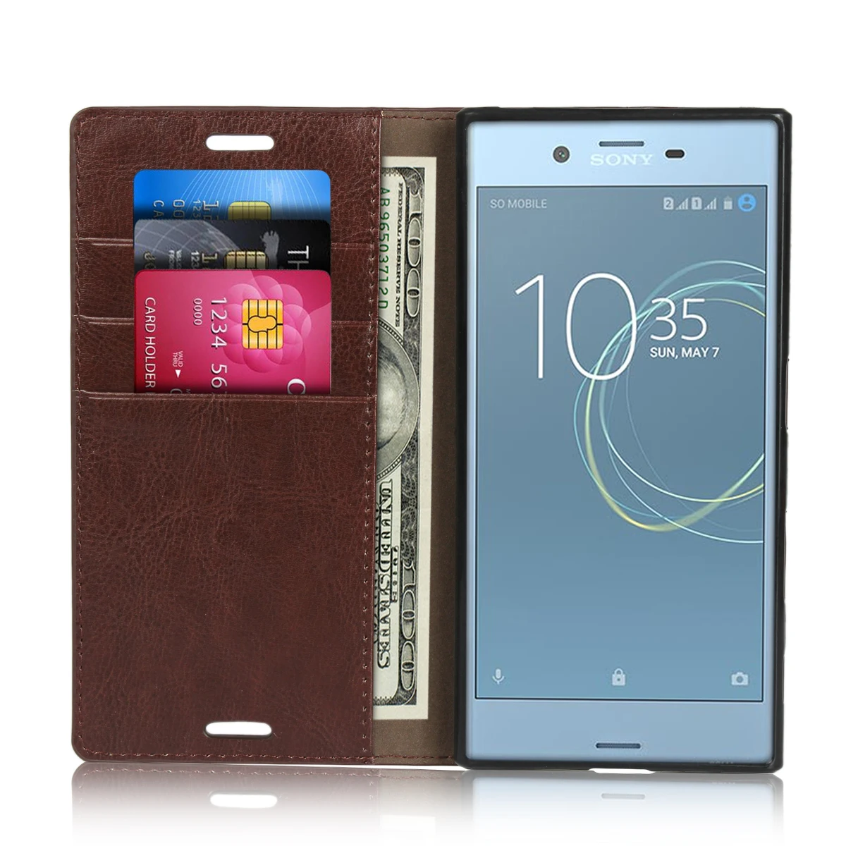Компактный чехол-книжка из натуральной кожи для Sony XZ5 XZ4 чехлы Xperia XA XA1 XA2 XA3 Ultra XZS XZ1