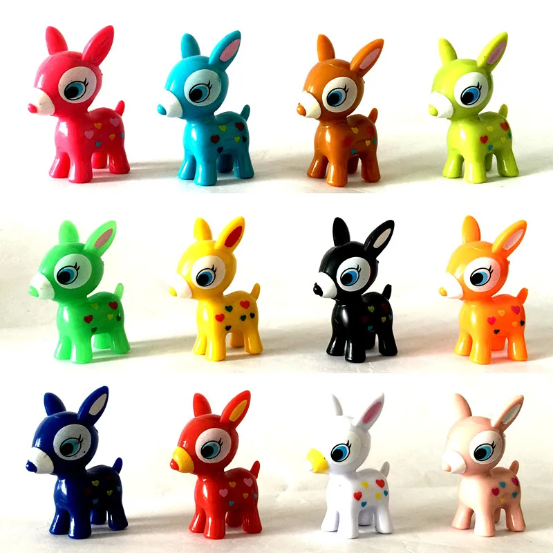 4 шт./лот новинка мини Puchi Babie Deer мультяшные фигурные украшения сделай сам радужная