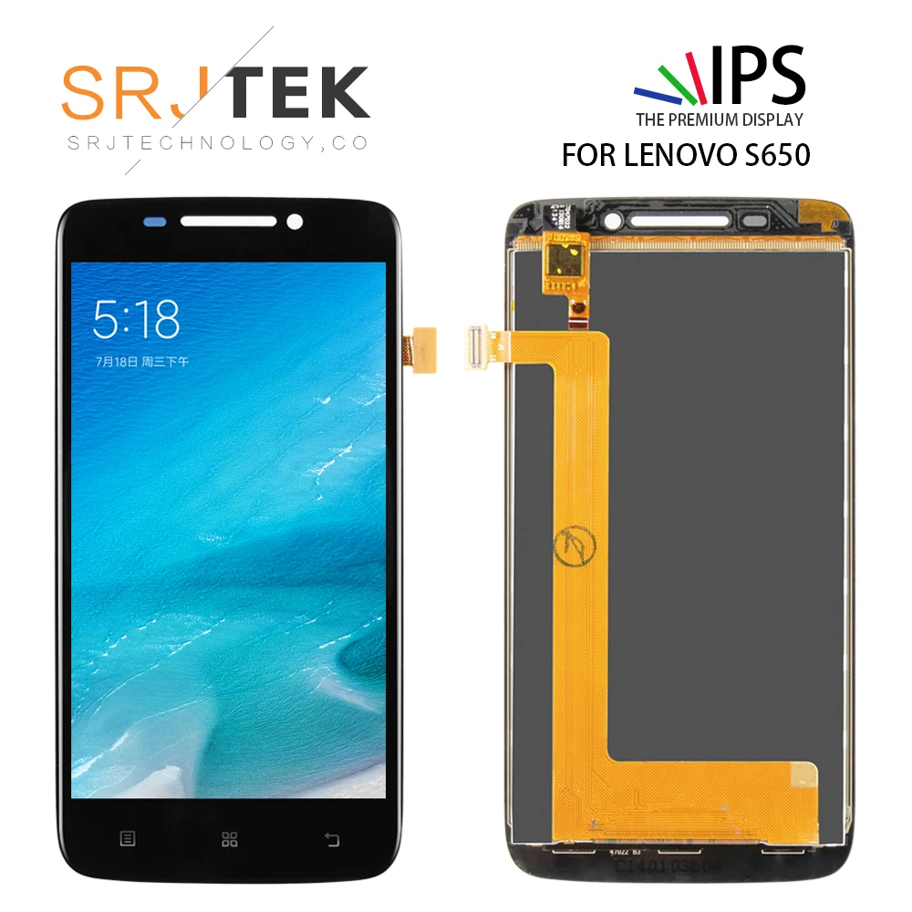 

5'' Tested For Lenovo S650 LCD Display With Touch Screen Digitizer Glass Sensor Matrix Panel Assembly Replacement Parts