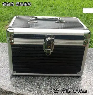 27cm Косметичка из алюминиевого сплава, органайзер для косметики, косметичка, органайзер, дорожная сумка, портативная Подарочная коробка, макияж, профессиональная косметика - Цвет: 27cm