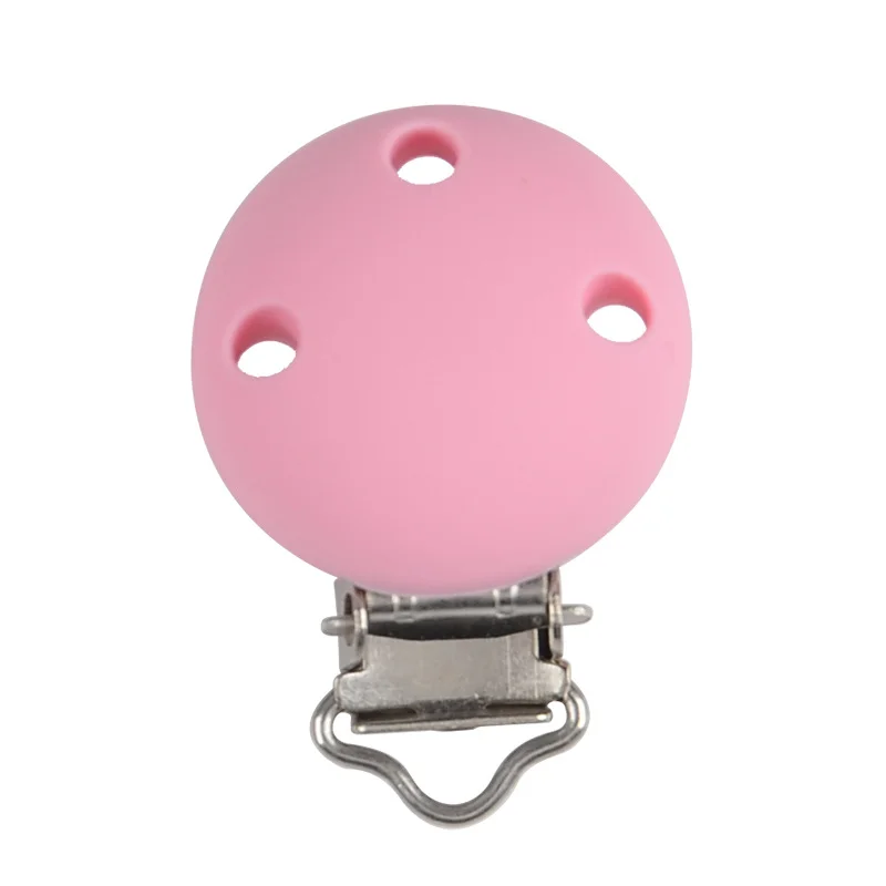Pink DIY силиконовые соски зажимы круглая пентаграмма Прорезыватель зубов аксессуары пустышка для младенца держатель цепи ниппель для клипа застежки - Цвет: Pink