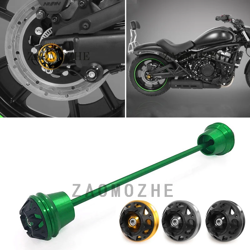 

For Kawasaki VN650 Vulcan S 650 2015 2016 2017 Motorcycle Rear 3D Wheel Fork Axle Slider Cap Crash Protector