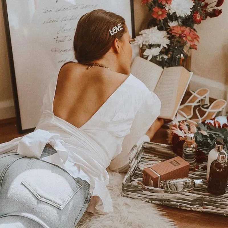 Женские топы с открытой спиной белые элегантные винтажные блузки длинными