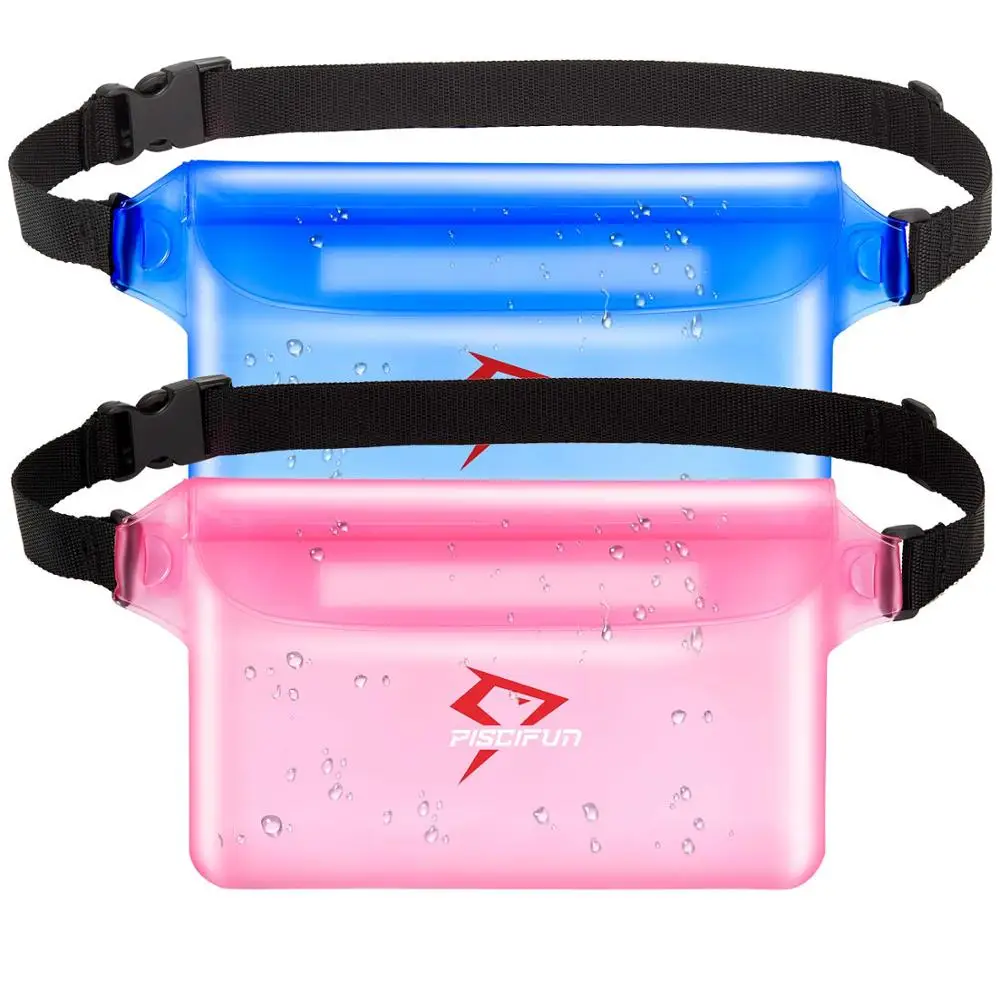 Pink Blue Piscifun 2 Упаковка Водонепроницаемая поясная сумка чехол для телефона для водных видов спорта рыбалка плавание Каякинг рафтинг катание на лодках Дайвинг Туризм - Цвет: Pink Blue