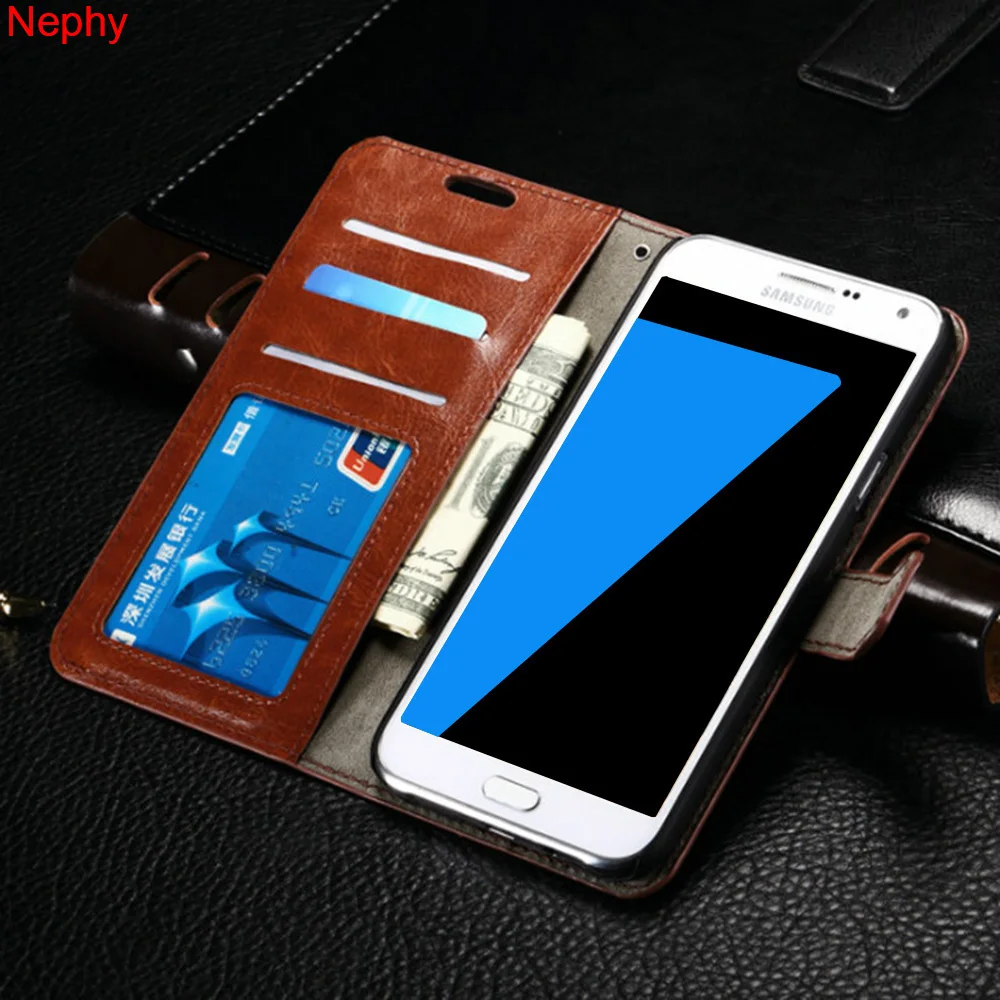 Роскошный флип чехол Nephy для Samsung Galaxy S5 Neo S6 S7 Edge S8 S9 Plus Note 4 5 8 Кожаный