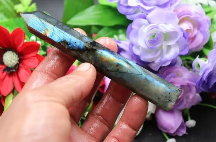 Натуральный лабрадорит блестящая палочка для лечения A68 | Дом и сад