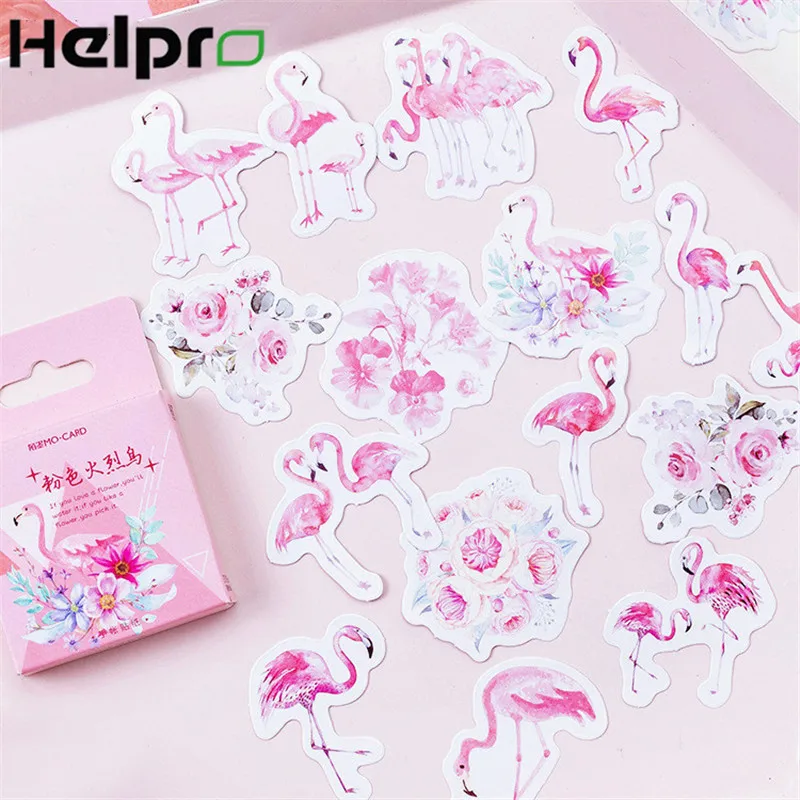 Helpro 45 шт./кор. наклейка с Фламинго милый Kawaii Скрапбукинг дневник DIY канцелярские