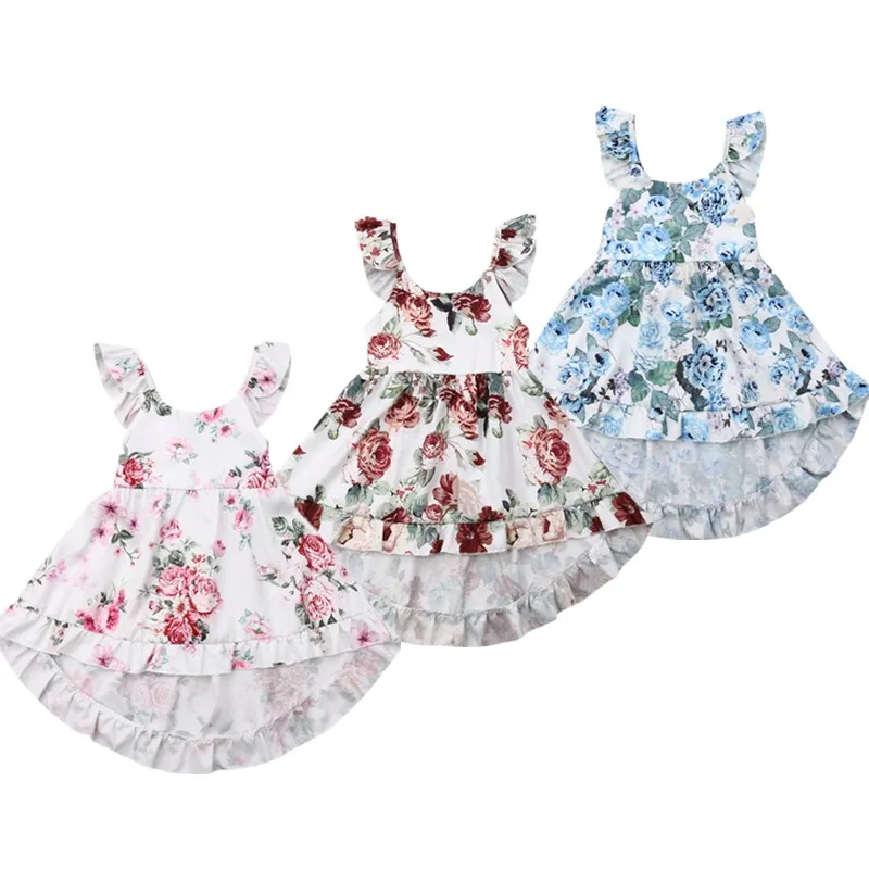New Todder Kids Baby Girls Clothing Flowers Sleeveless Irregular Sundress Outfits | Детская одежда и обувь