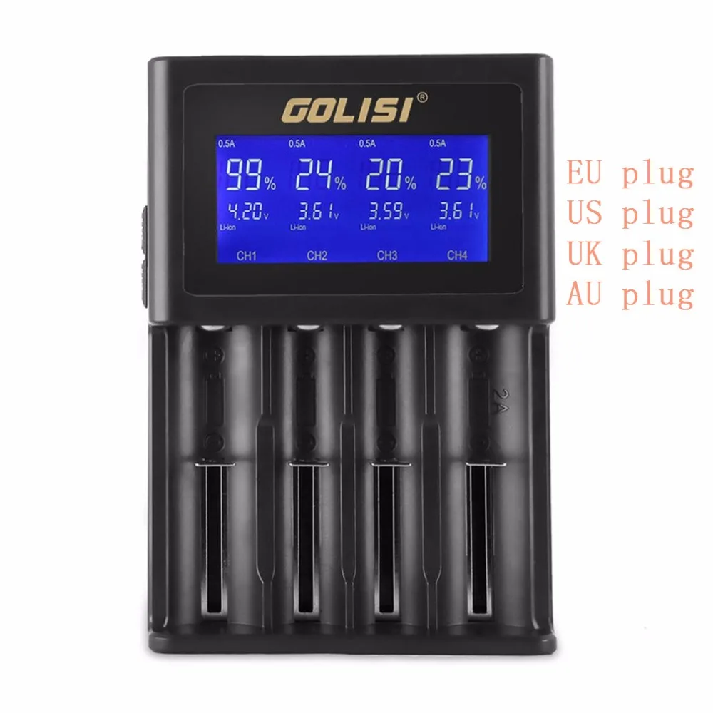 4 слота AA AAA Смарт зарядное устройство с ЖК дисплеем для Li Ion 18650 26650 Ni MH cd батареи