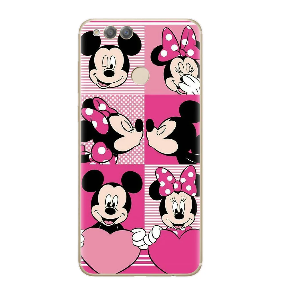 Mickey Minnie Phone Case For Huawei Honor 7x Silicone Transparent Cover 7 x 5.93 inch Fundas |