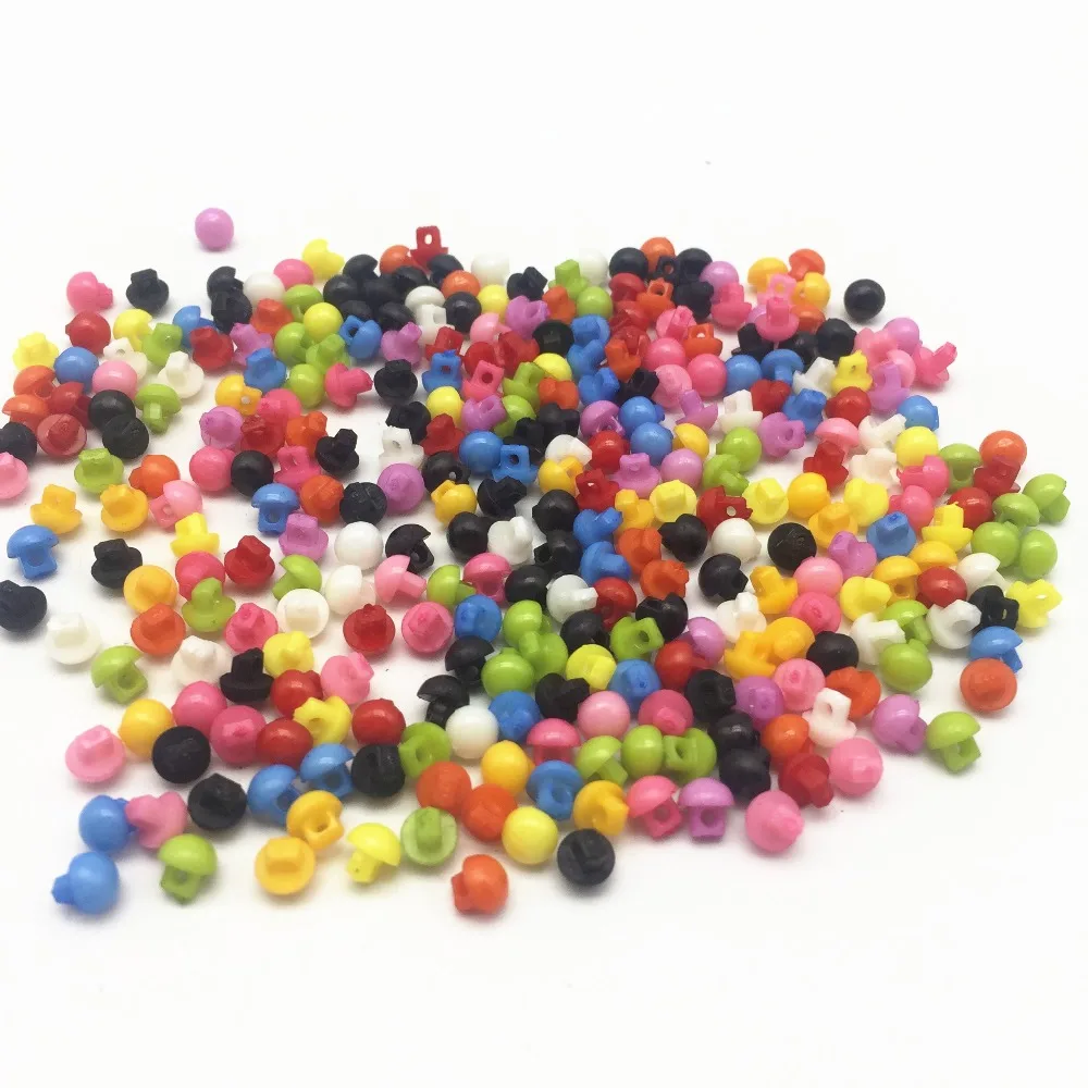 

1000 шт Смешанные 6 мм круглые пластиковые кнопки мини крошечные Швейные аксессуары DIY украшения Скрапбукинг