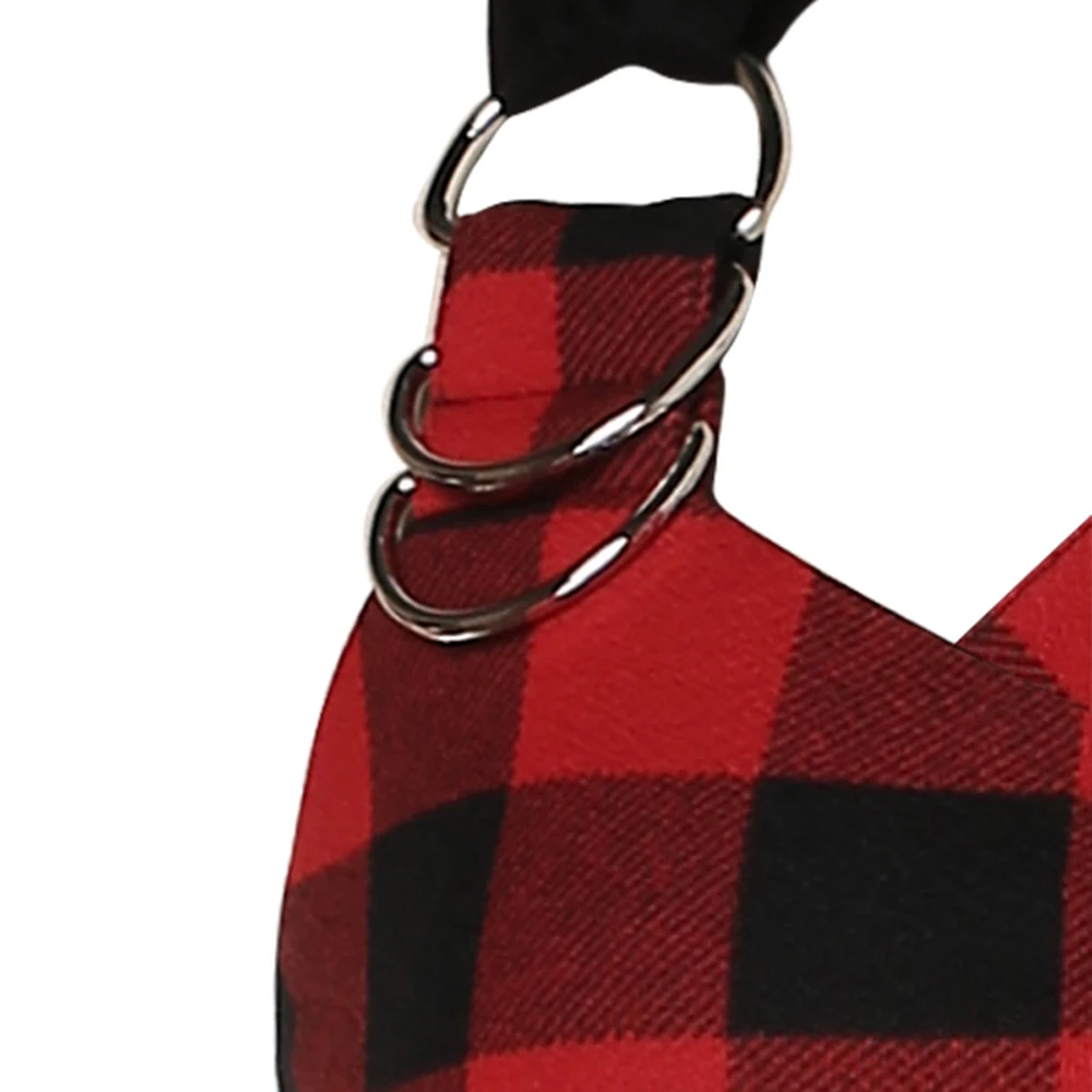 ROSEGAL плюс Размеры плед шарф хомут с круглым воротником крест накрест платье