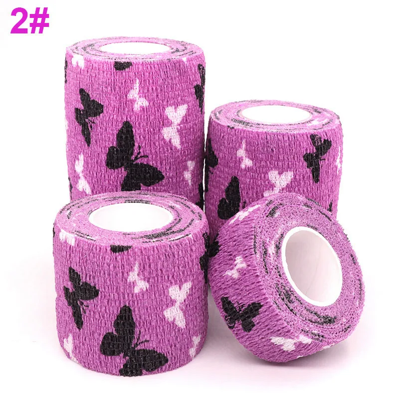 2 Butterfly Pink 1 шт. напечатанный спортивный коленный протектор 4,5 м лечебная терапия эластичный бандаж красочные самоклеящиеся ленты для пальцев суставов домашних животных - Цвет: 2 Butterfly Pink