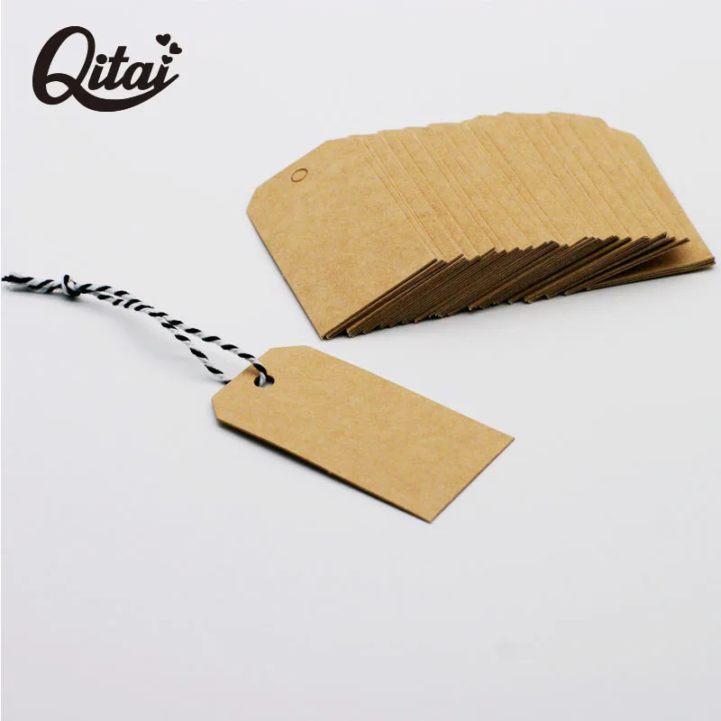 QITAI 50 шт./компл. DIY Бумага для рукоделия свадебные деревянные карты этикетки из