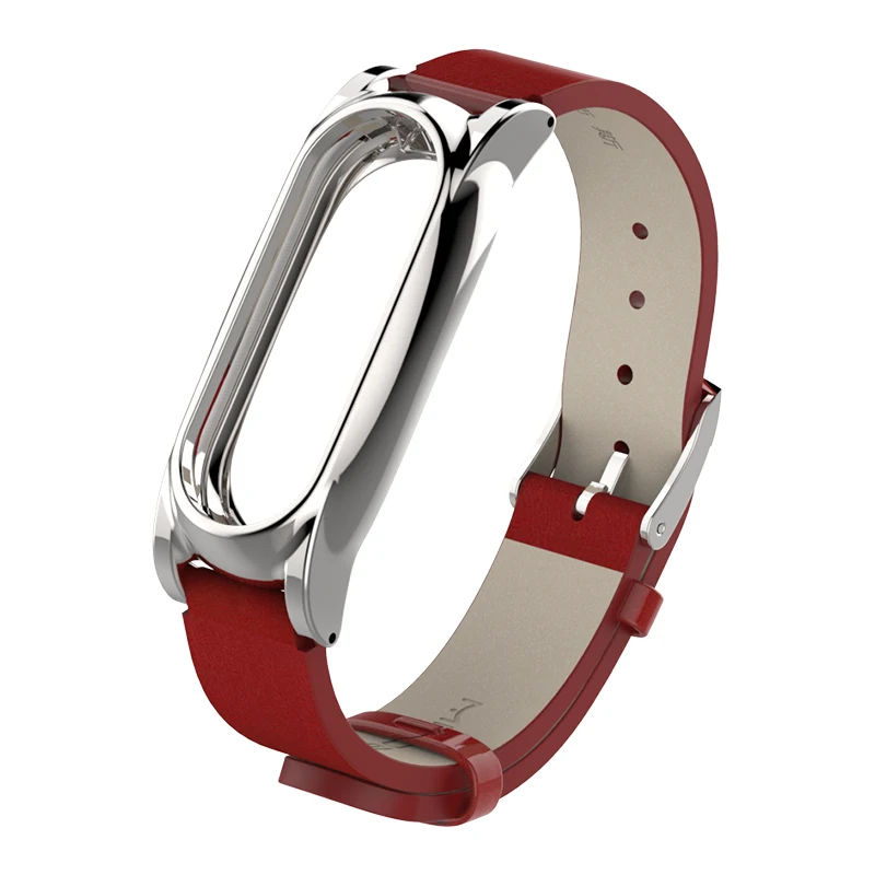 PU Plus-Red Silver Ремешок mi jobs из искусственной кожи для Xiaomi mi Band 2 ремешок для mi band 2 Смарт-часы браслет Безвинтовой браслет mi band 2 ремешок Correa - Цвет: PU Plus-Red Silver