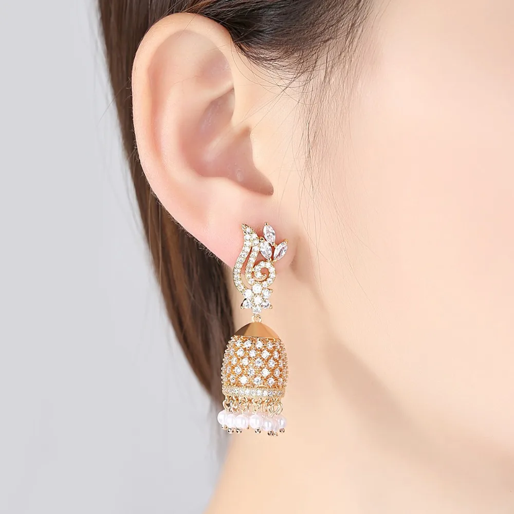 Винтажные серьги SINZRY Jhumka Jhumki ручной работы в этническом стиле с жемчугом и