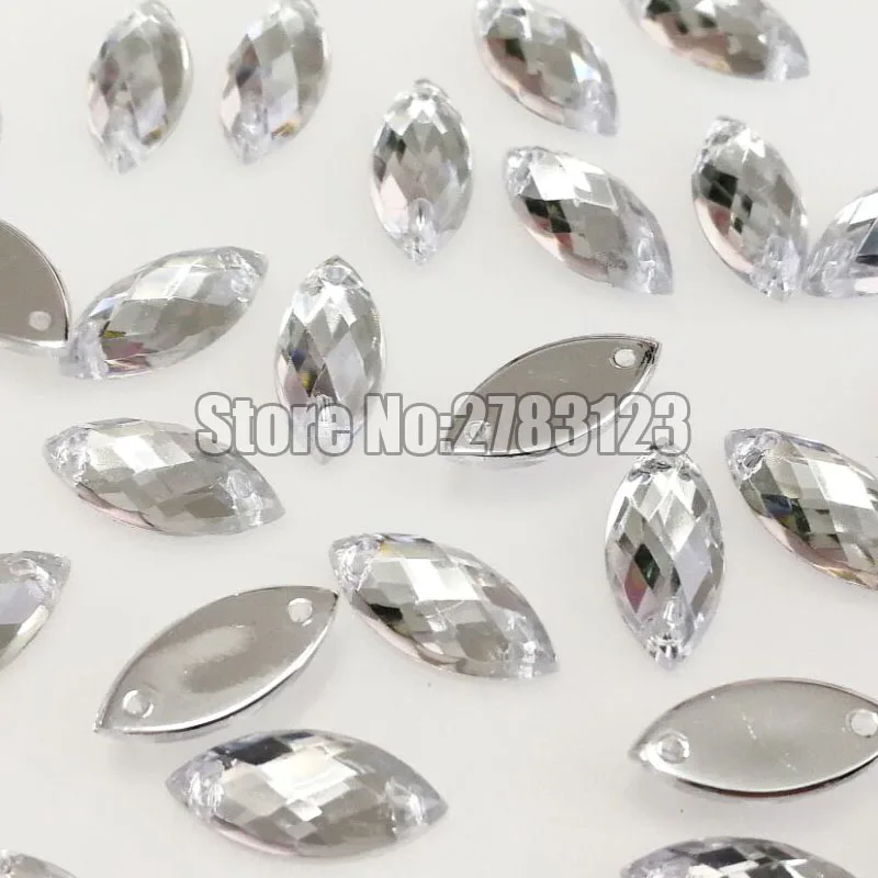White 5x10 мм/7x15 мм/9x20 мм конский глаз Форма Высокое качество акрил пришить стразы с двумя отверстиями, diy/аксессуары для одежды - Цвет: White