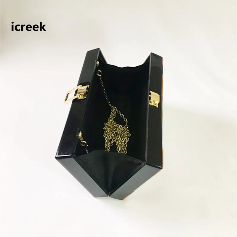 Brand new lady messenger bag unqique acrylic geometric lattice patchwork handbag small patry Clutch purse mini cute evening | Багаж и