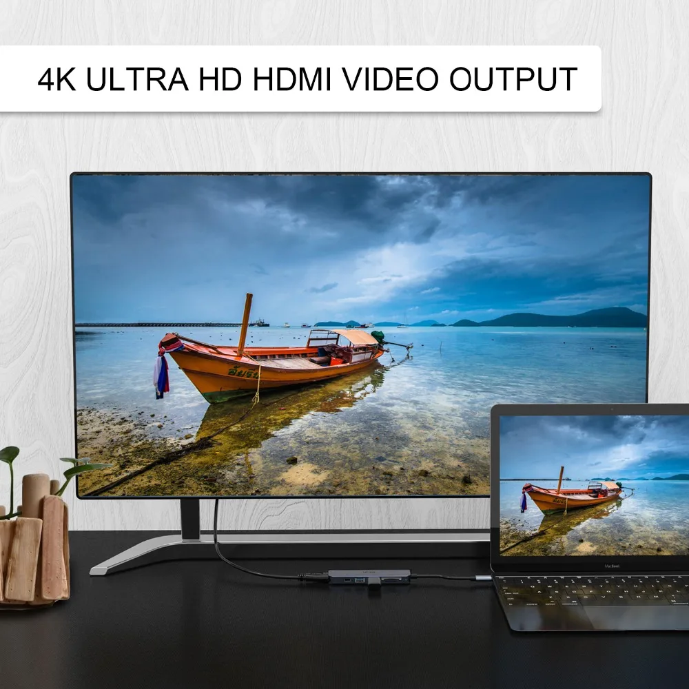 ICZI 6 в 1 USB C концентратор Тип C до 4 K HDMI USB 3,0 SD карты памяти конвертер для macbook Pro huawei P20 P30 Коврики 20 samsung S8 S9
