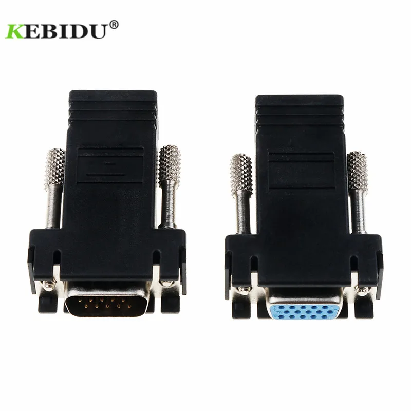 Kebidu штекер к локальной сети CAT5 CAT6 RJ45 сетевой Ethernet Кабель Женский адаптер К VGA