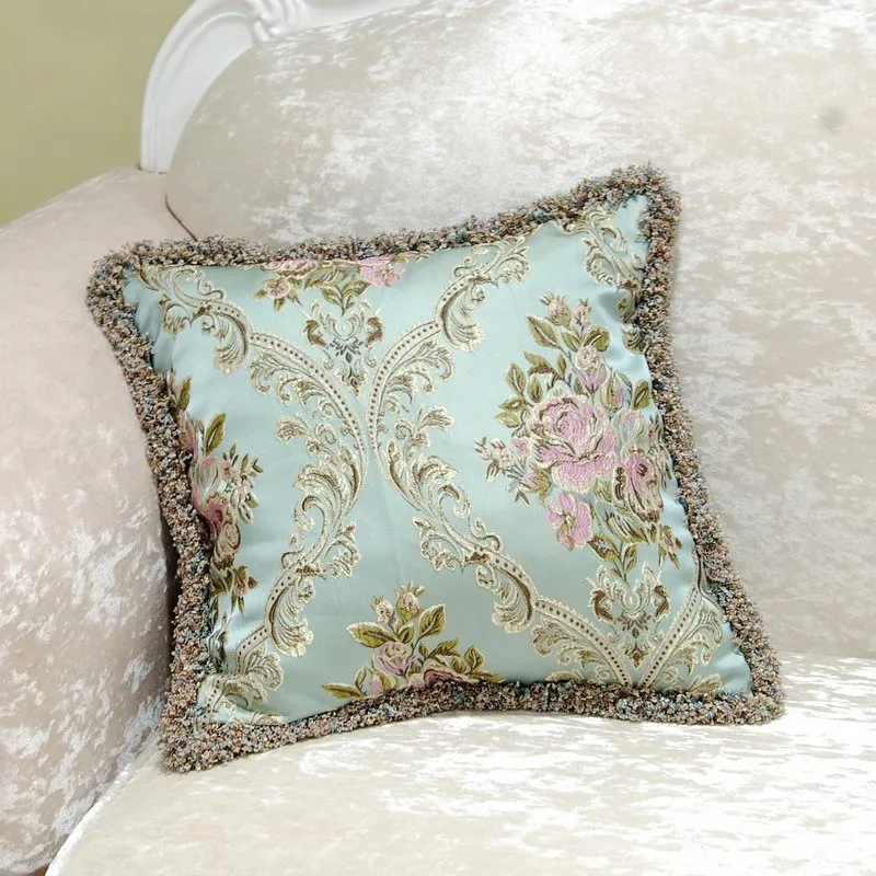 New European high-end jacquard British moonlight sofa car waist back with pillowcase without core | Дом и сад