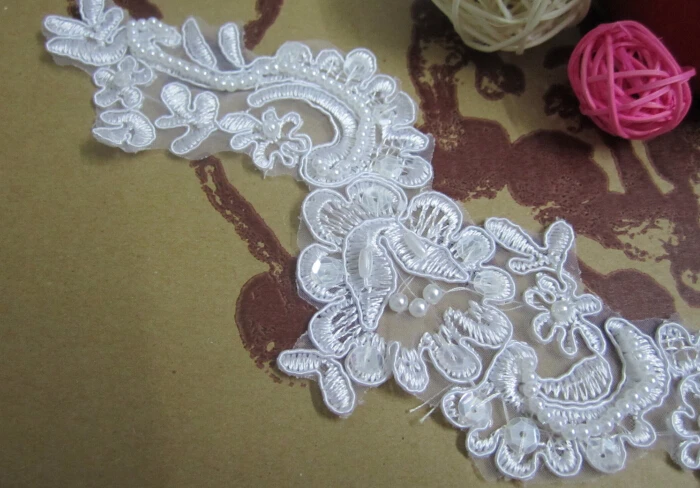 Кружевная аппликация 1 пара 23*7 5 см/9 2*3''|lace applique patch|lace appliquepearl lace |