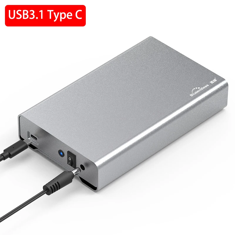 Корпус для жесткого диска USB3.0 Тип B/USB3.1 Тип C порт полный алюминий для 3,5 ''/2,5'' SATA жесткий диск Поддержка Макс 6 ТБ HDD plug and play