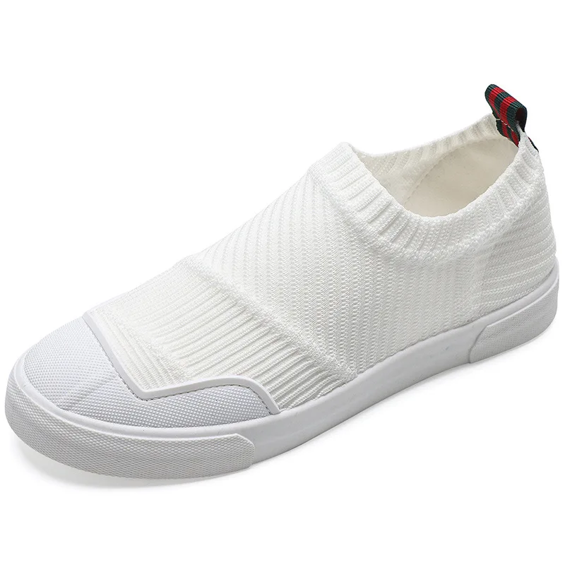2019 Fashion New Slip on Flats Shoes for Women Black White Sneakers Sock Woman Casual Modis Zapatos Mujer Tenis Feminino | Обувь