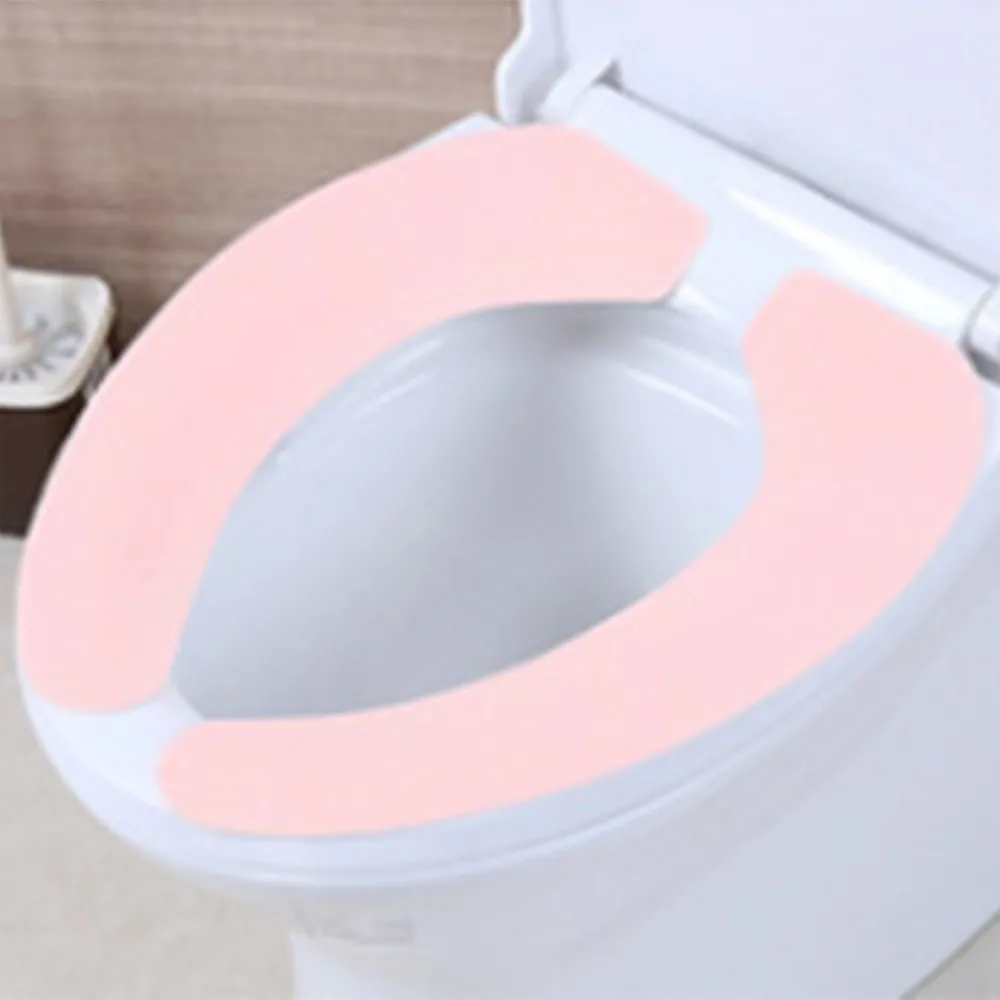 pink Мягкое теплое сиденье для туалета, накладка на крышку, для ванной комнаты, для холодной уборки, съемный табурет, протектор, моющиеся аксессуары для ванной комнаты - Цвет: pink