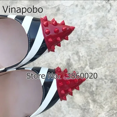 Женские туфли-лодочки с заклепками Vinapobo пикантные на высоком каблуке 12 см/10 см/8