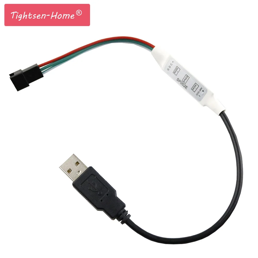 

5V USB LED Controller 3Key SP002E MINI Dimmer Remote Control For WS2812 WS2812B Driver IC Colorful RGB LED Strip Module 5050