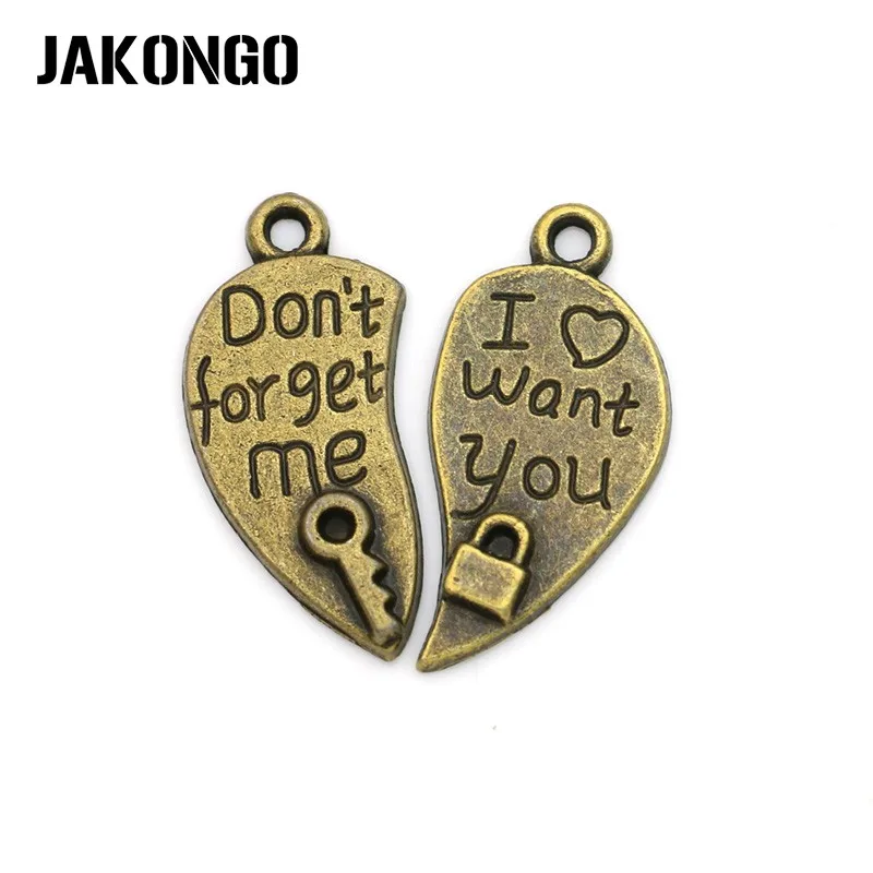 Кулон в виде сердца JAKONGO с тибетским посеребренным покрытием не забывайте Меня