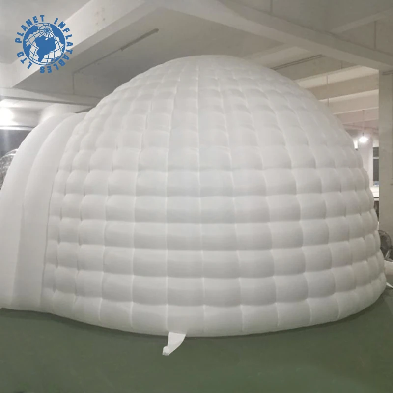 Белая наружная надувная палатка igloo с холодным белым воздухом диаметром 4 м для