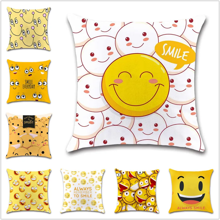 Наволочка для подушки Smile happy face украшение милый домашний диван отдыха в офисе