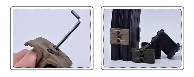 Тактическая Винтовка Airsoft магазин для патронов Параллельный разъем M4 MAG595 двойной магнитный зажим клип в стиле милитари Принадлежности для охоты