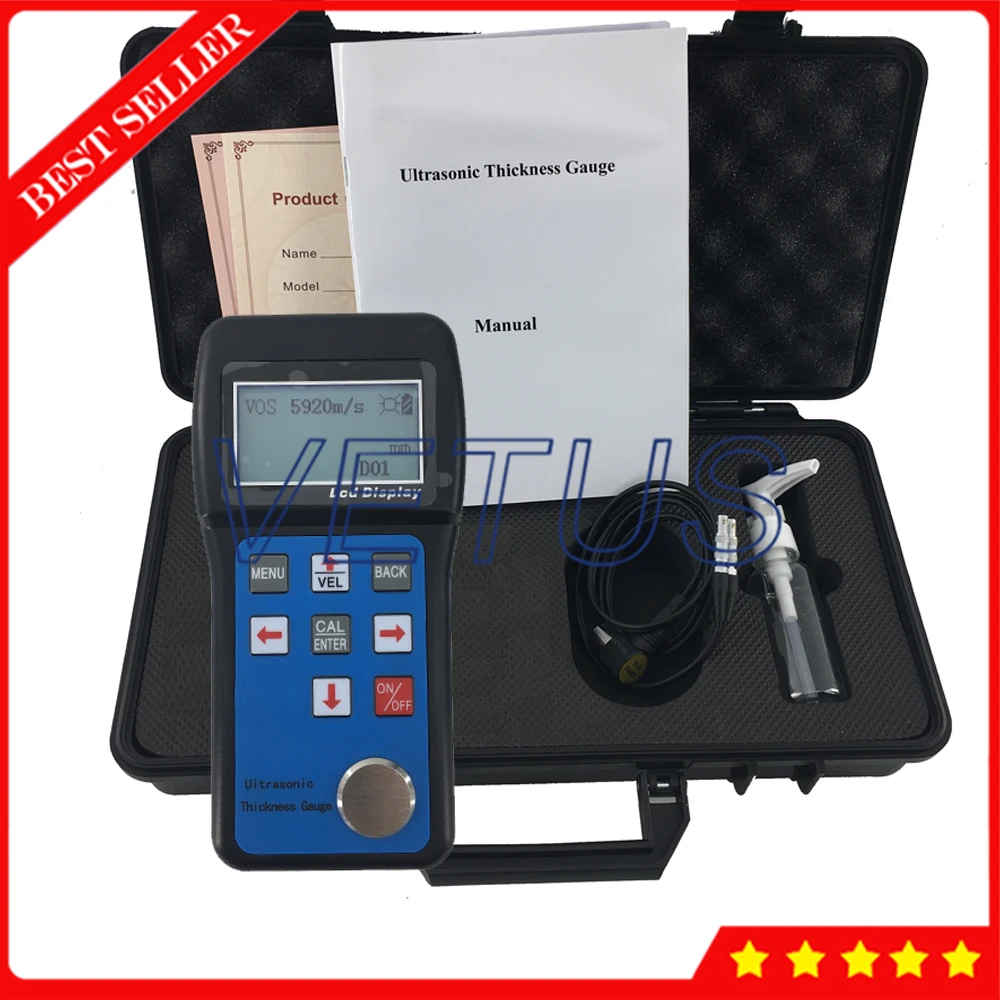 Ultrasonic Thickness Gauge Tester With 1000 to 9999 m/s Velocity Range VTS-160 For metals plastic ceramics composites Testing |