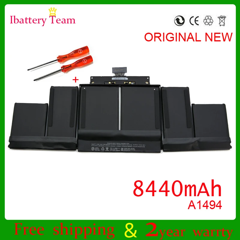 Оптовая продажа аккумулятор A1494 для Apple macbook pro 15 дюймов retina A1398 late 2013 ME293 ME294 11 26 в 95