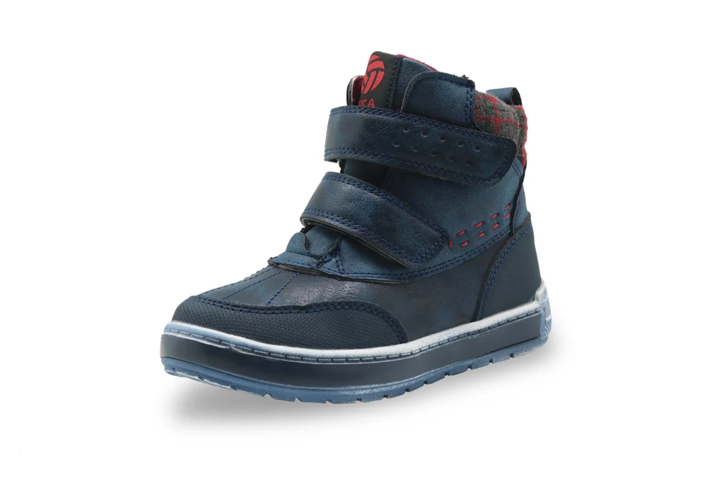 Apakowa Autumn Spring Toddler Boys Martin Boots PU Leather Ankle Boots Flat Sneakers for Boy with zip Little Kids Shoes Footwear