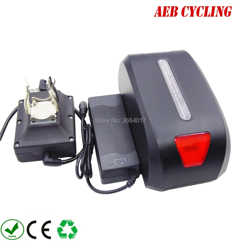 

EU US free shippingand taxes China Ebike Li-ion 36V 10Ah Haibao seat tube battery for fat tire bike city bike with charger