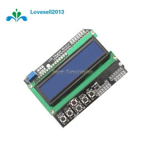1602 LCD Keypad Shield Module Display For Arduino ATMEGA328 ATMEGA2560 Raspberry Pi UNO Blue Screen | Электроника